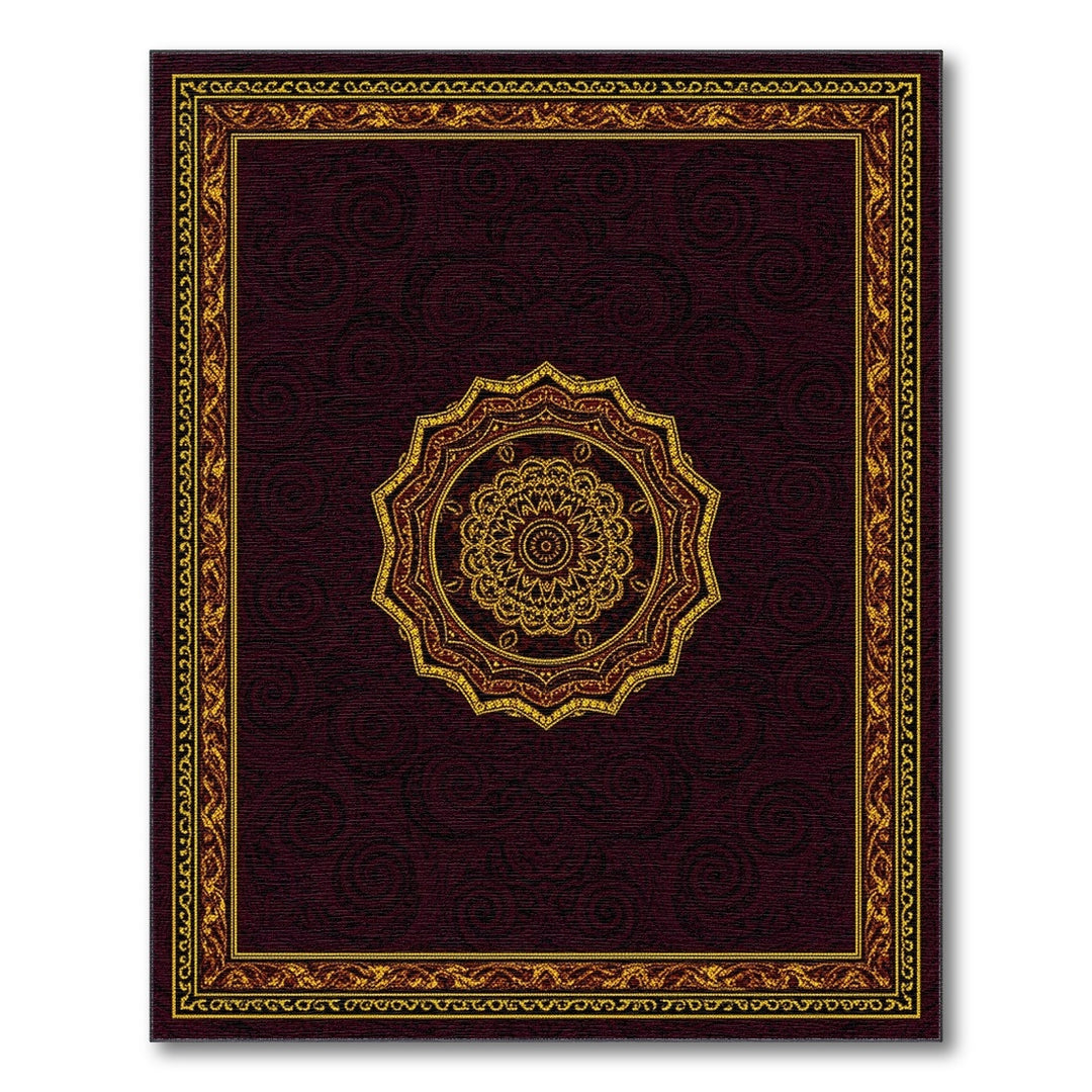Red Gold Traditional Persian Medallion Area Rug