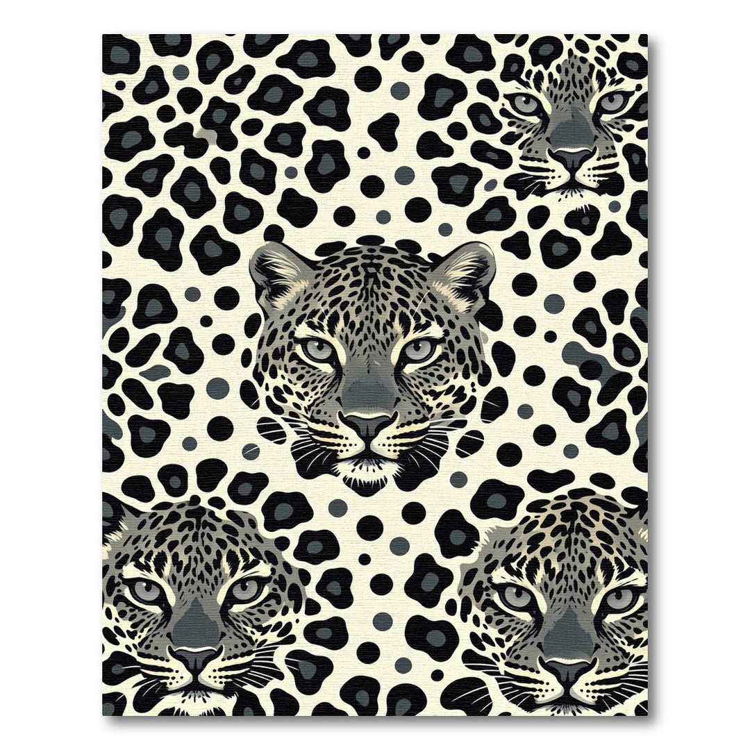 Leopard Spots Big Cat Faces Rug
