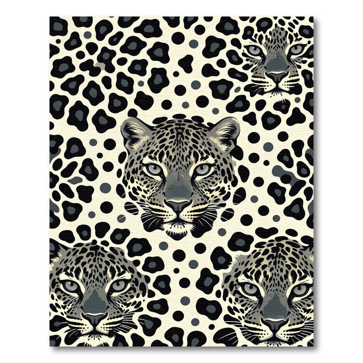 Leopard Spots Big Cat Faces Rug
