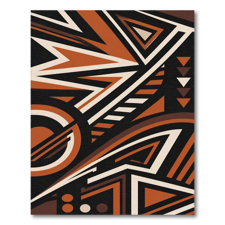 Brown and Tan Bold Geometric Brown Area Rug