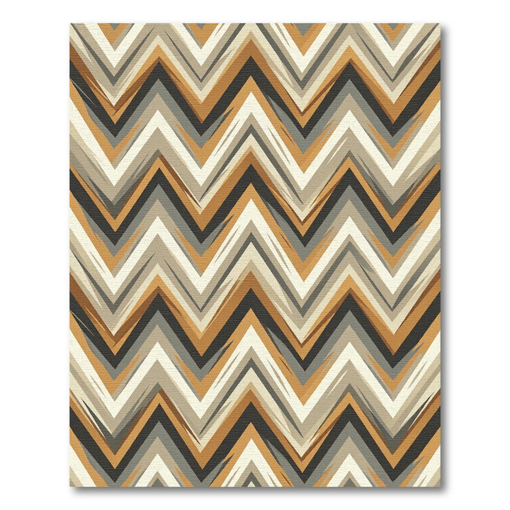 Geometric Earth Tone Zigzag Rug