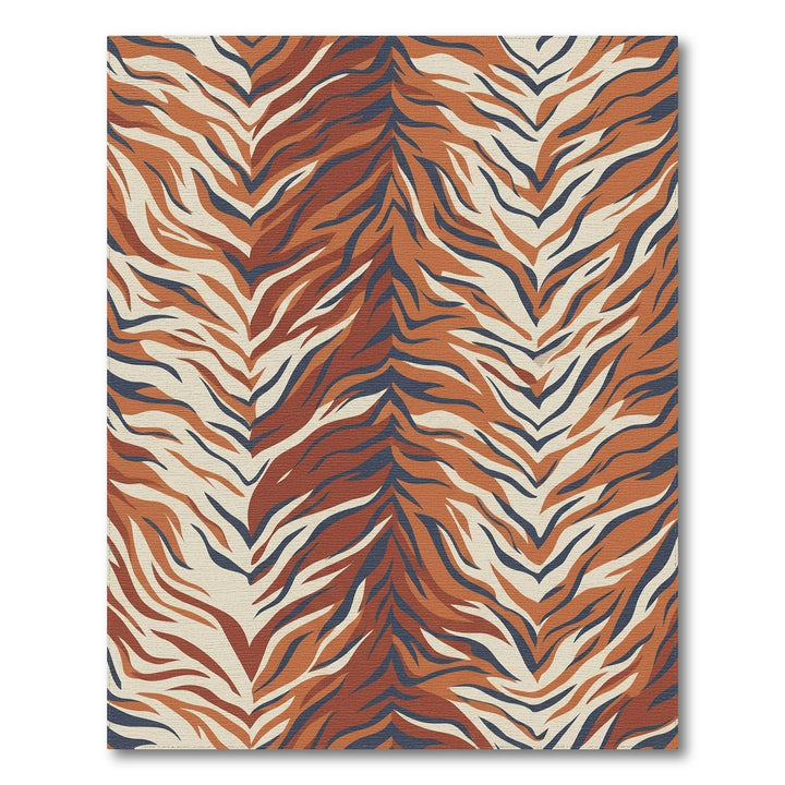 Terracotta Navy Cream Tiger Stripe Rug