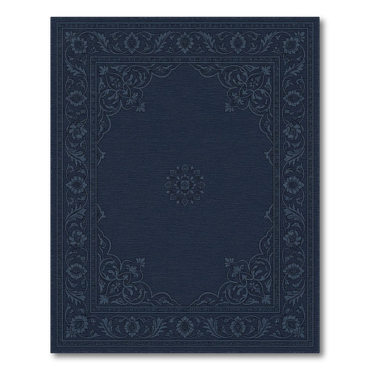 Deep Indigo Floral Garden Medallion Rug