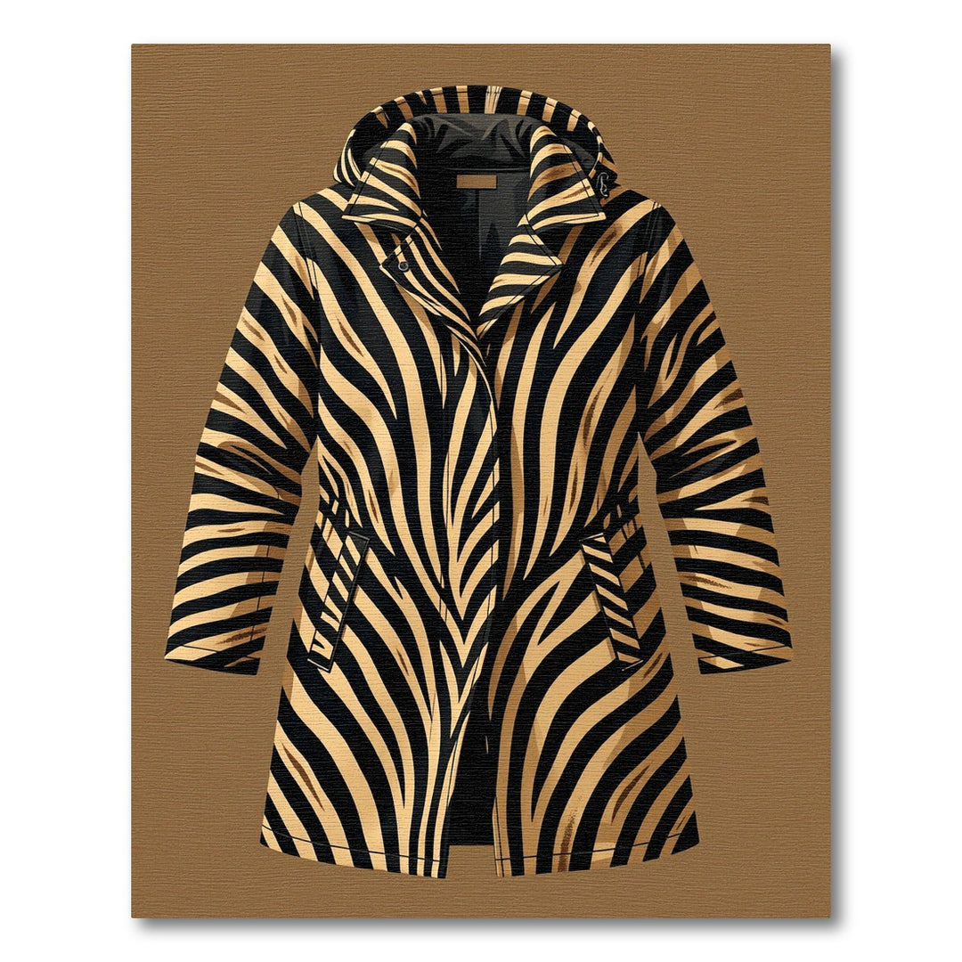 Bold Black Golden Zebra Stripe Coat Rug