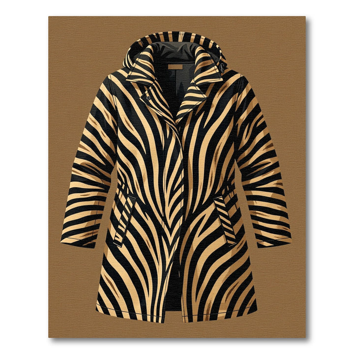 Bold Black Golden Zebra Stripe Coat Rug