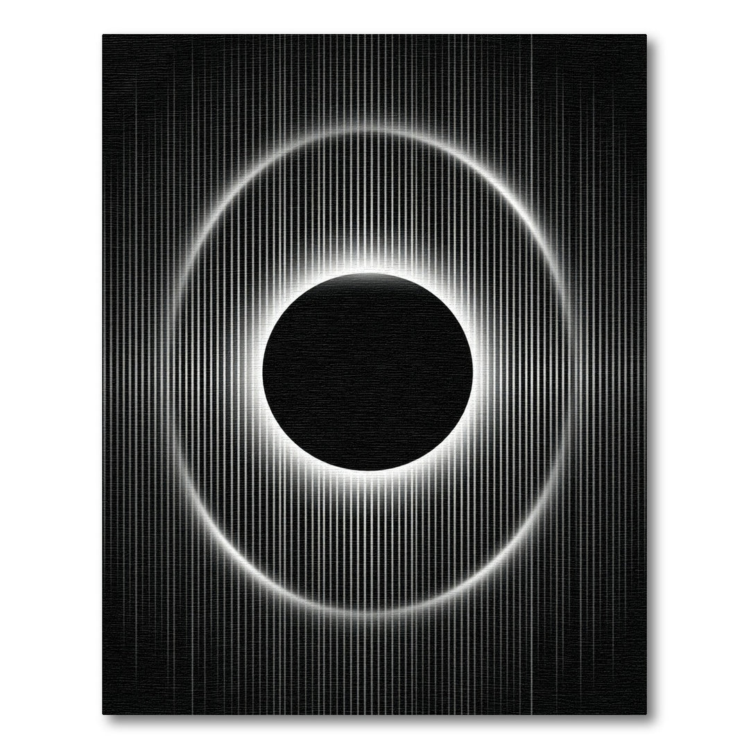 Black White Radial Eclipse Rings Rug