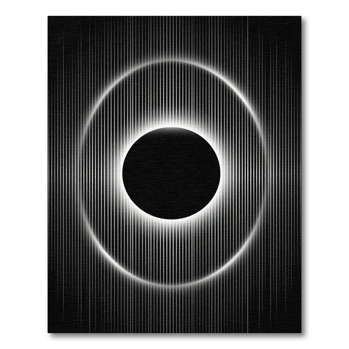 Black White Radial Eclipse Rings Rug