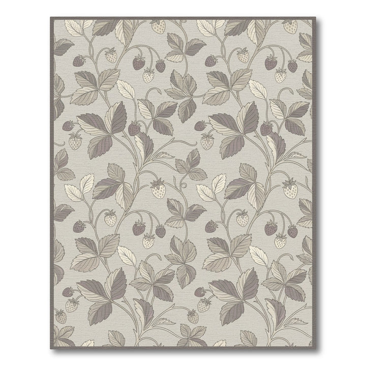 Neutral Strawberry Vine Scroll Rug