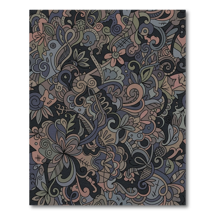 Earthy Tones Organic Floral Swirl Rug