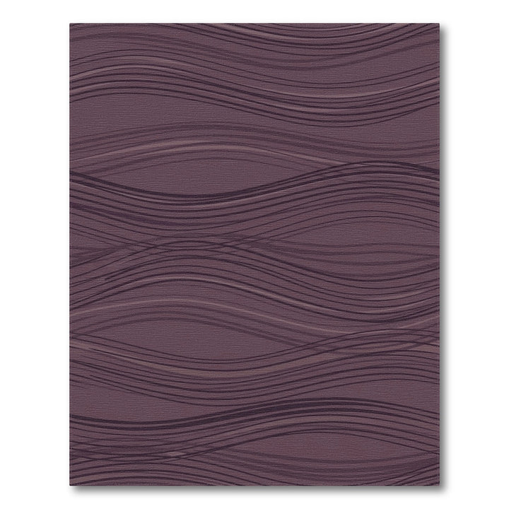 Plum Abstract Wavy Stripe Rug