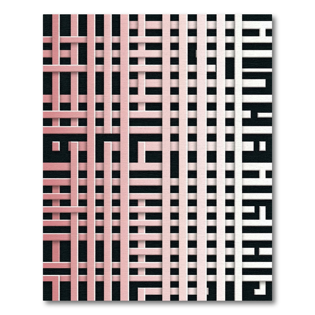 Pale Pink Lattice Intertwined Rug
