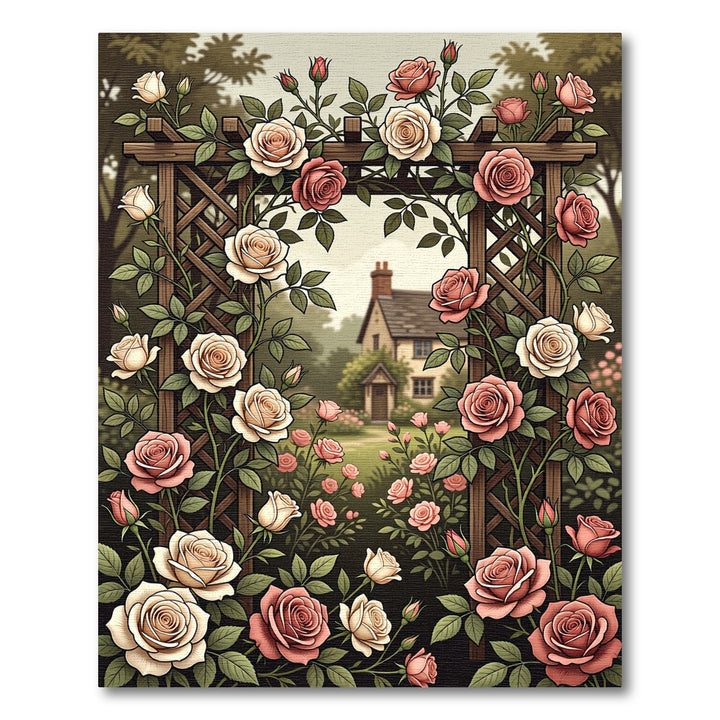 Romantic Rose Garden Trellis Rug
