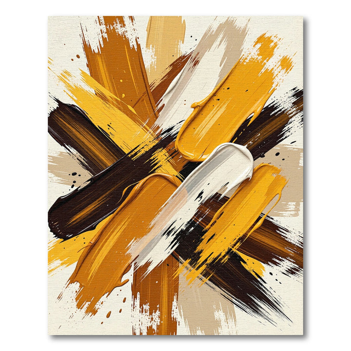 Bold Abstract Gold Brush Stroke Rug