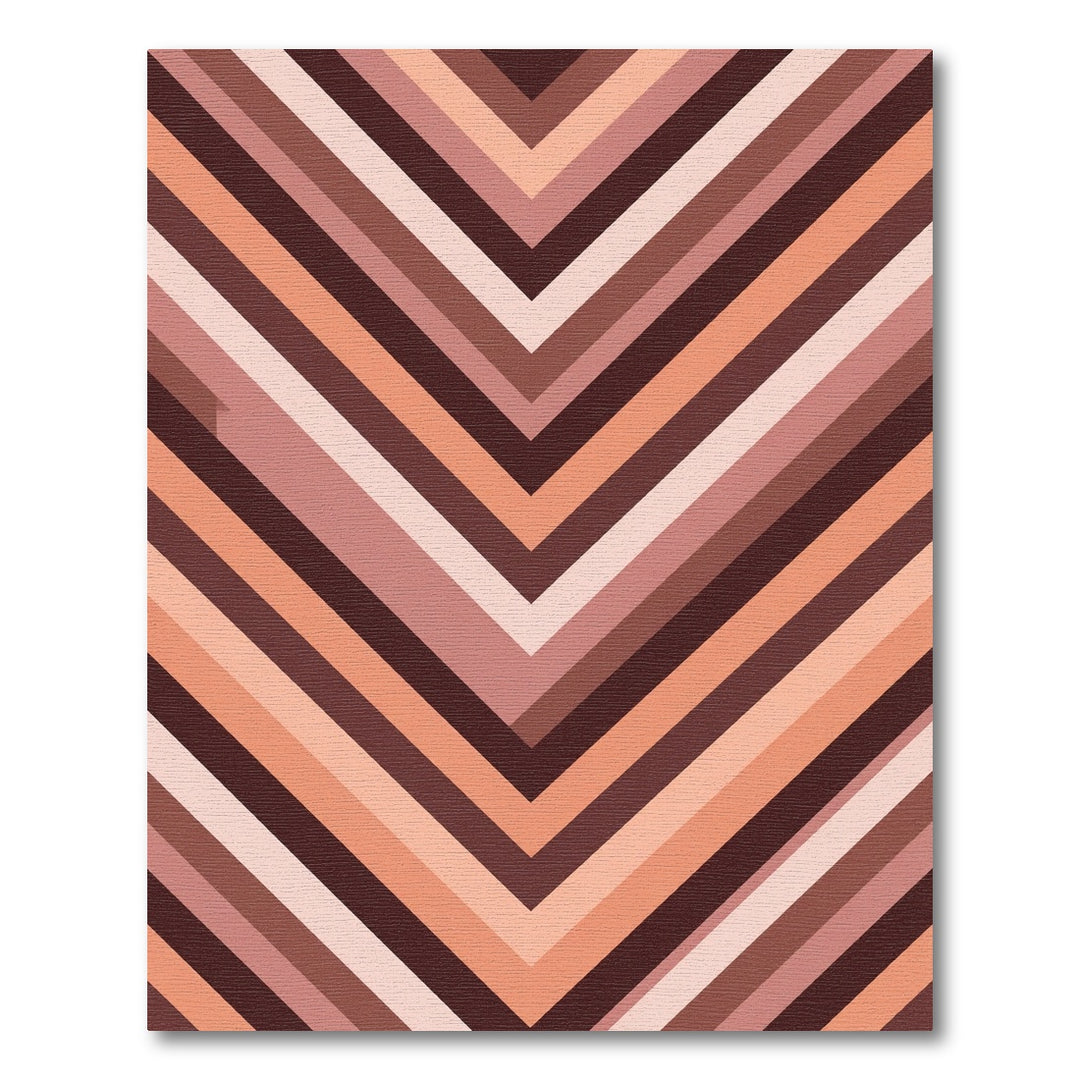 Earthy Chevron Stripe Geometric Rug