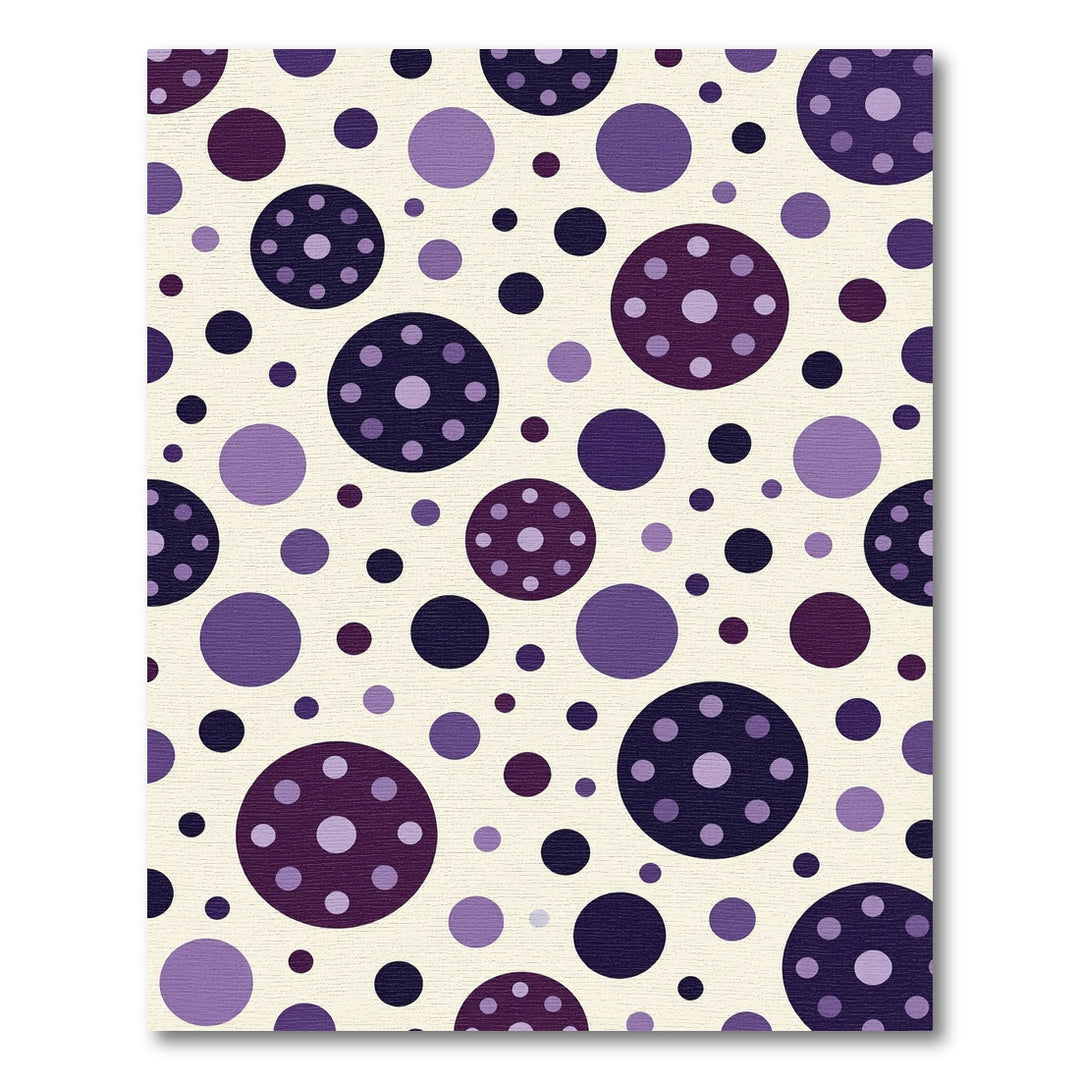 Purple Circles Scattered Dot Rug