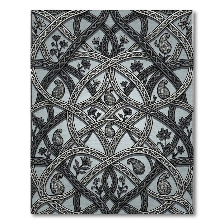 Ornate Paisley Floral Interwoven Medallion Rug