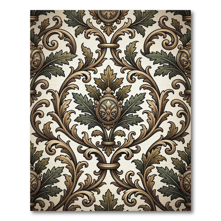 Ornate Golden Acanthus Leaf Rug