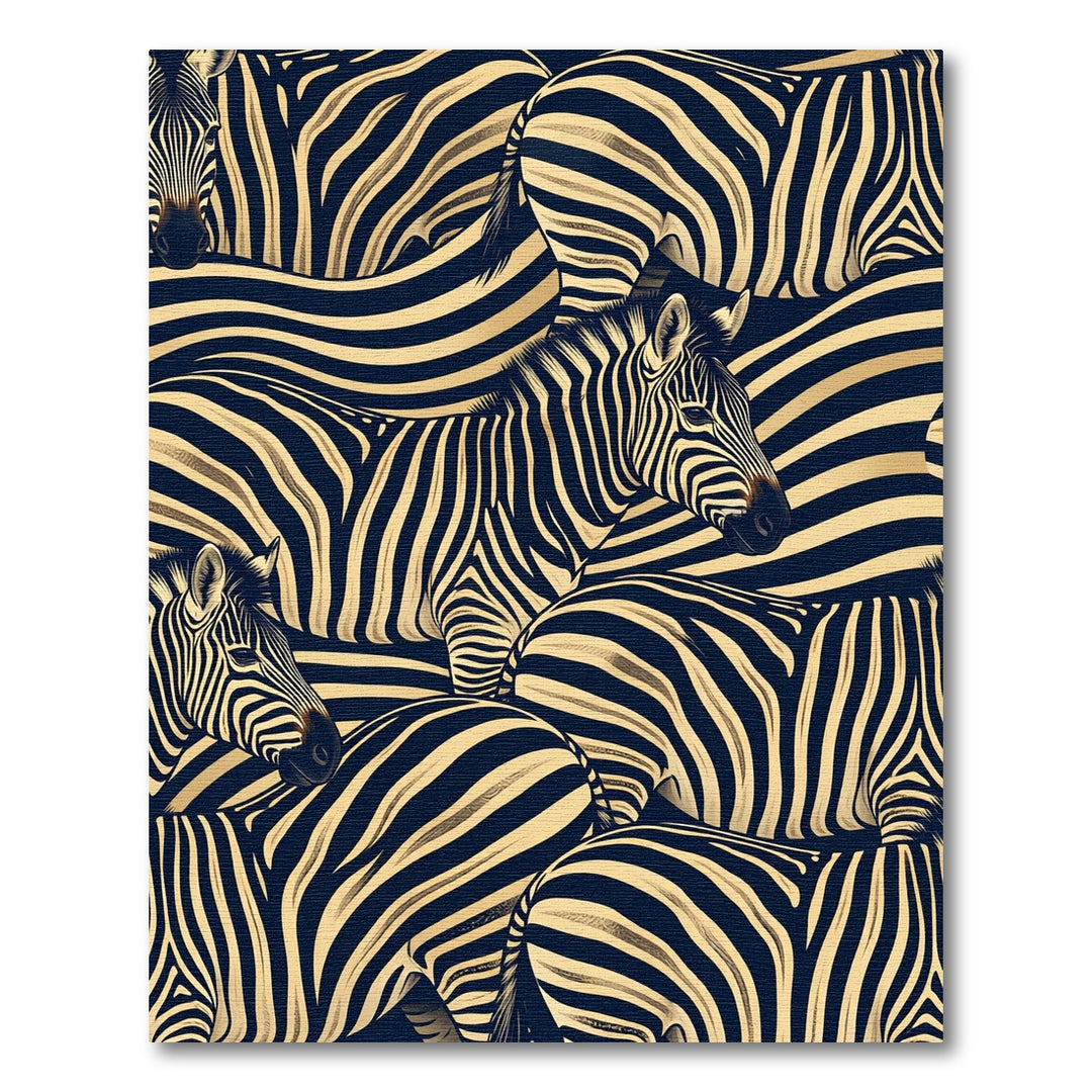 Bold Black White Zebra Herd Rug