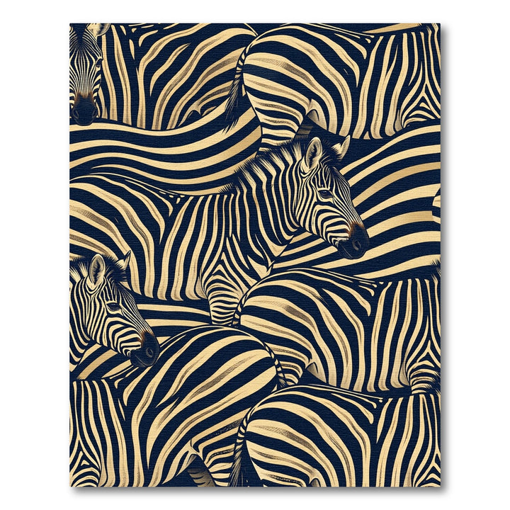 Bold Black White Zebra Herd Rug