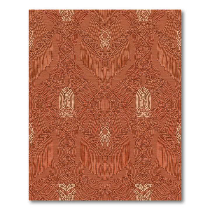 Earthy Terracotta Macrame Tassel Weave Rug
