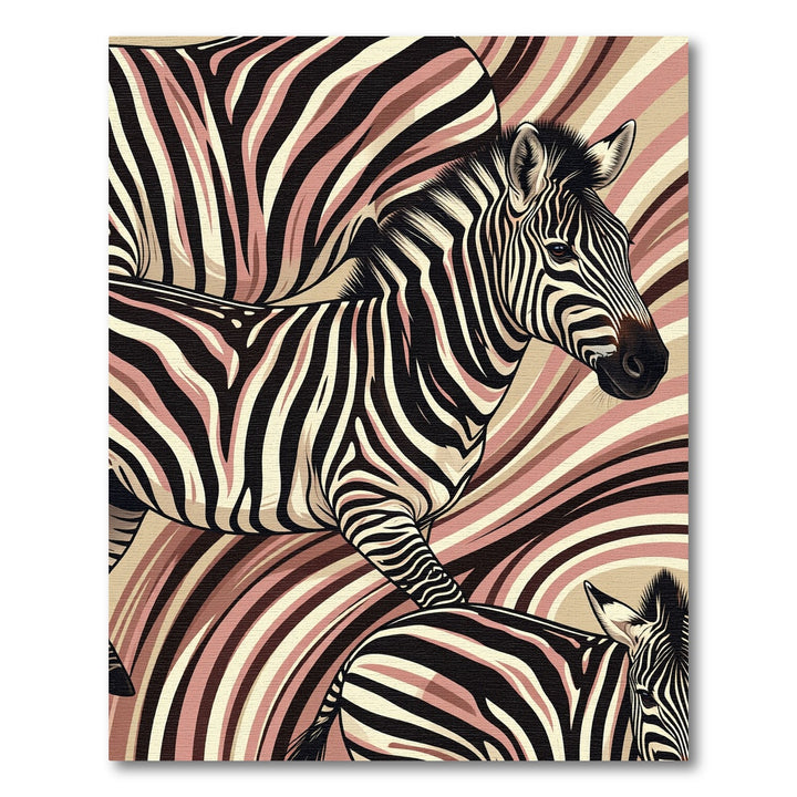 Pink Cream Zebra Stripes Swirl Rug