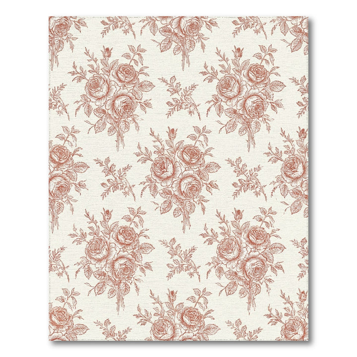 Terracotta Rose Bouquet Toile Rug
