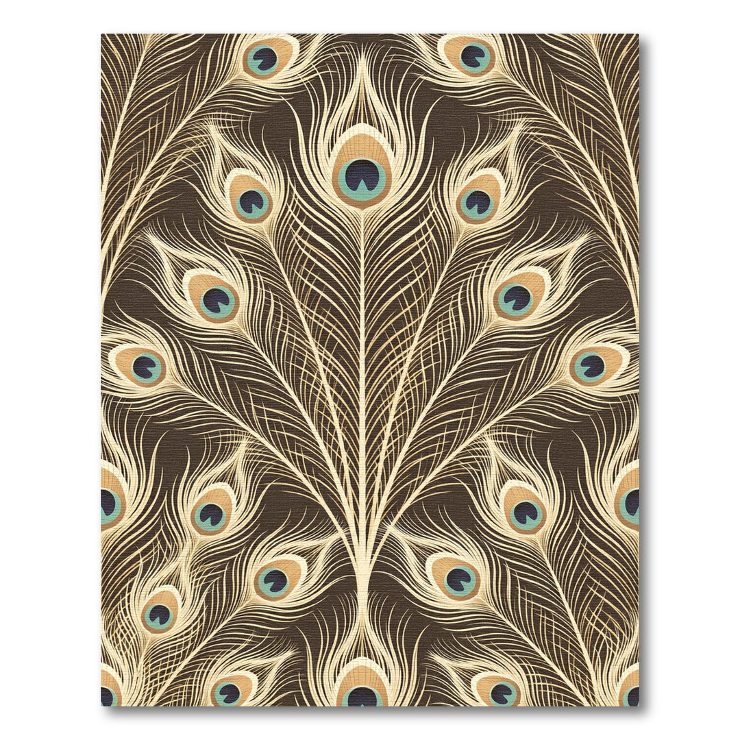 Elegant Peacock Feather Mandala Rug