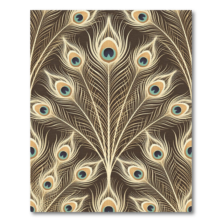 Elegant Peacock Feather Mandala Rug