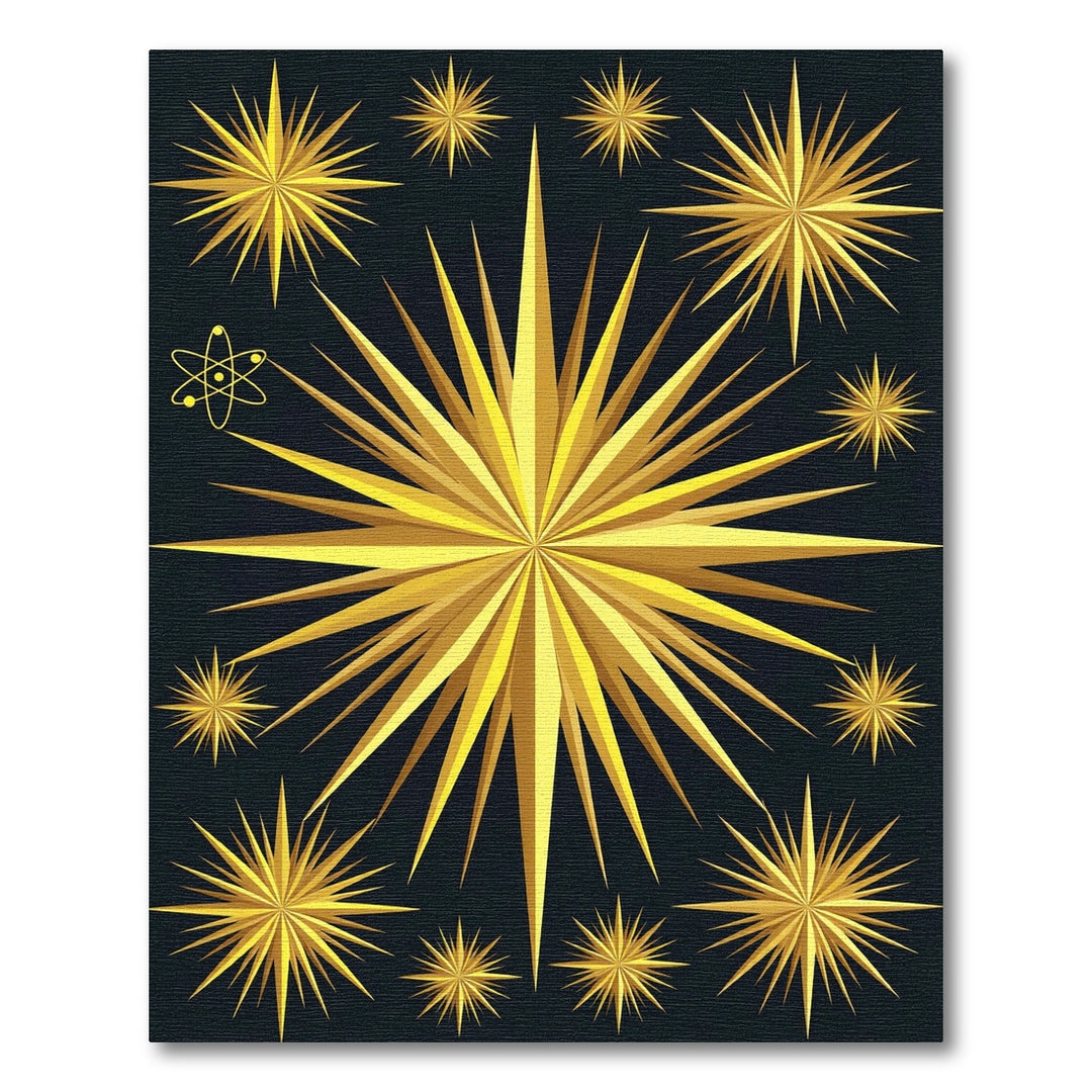 Golden Starburst Atomic Radiance Rug