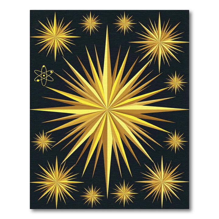 Golden Starburst Atomic Radiance Rug