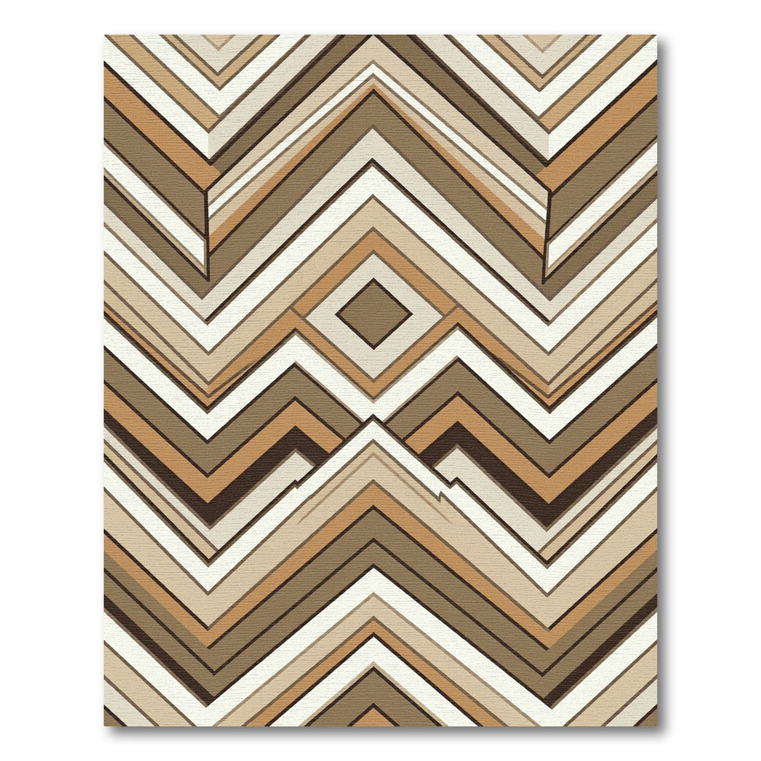 Geometric Wood Grain Zigzag Rug