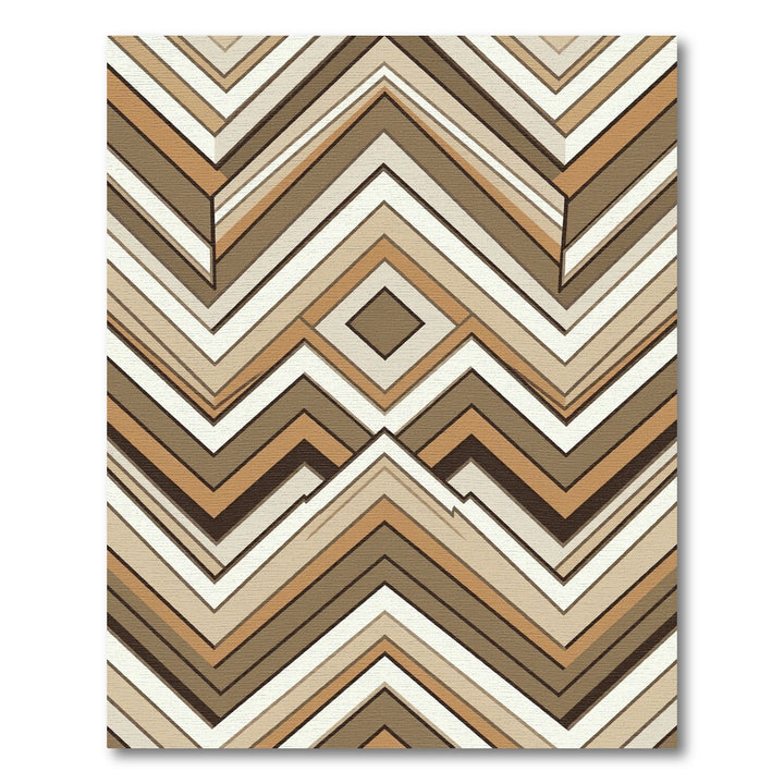 Geometric Wood Grain Zigzag Rug