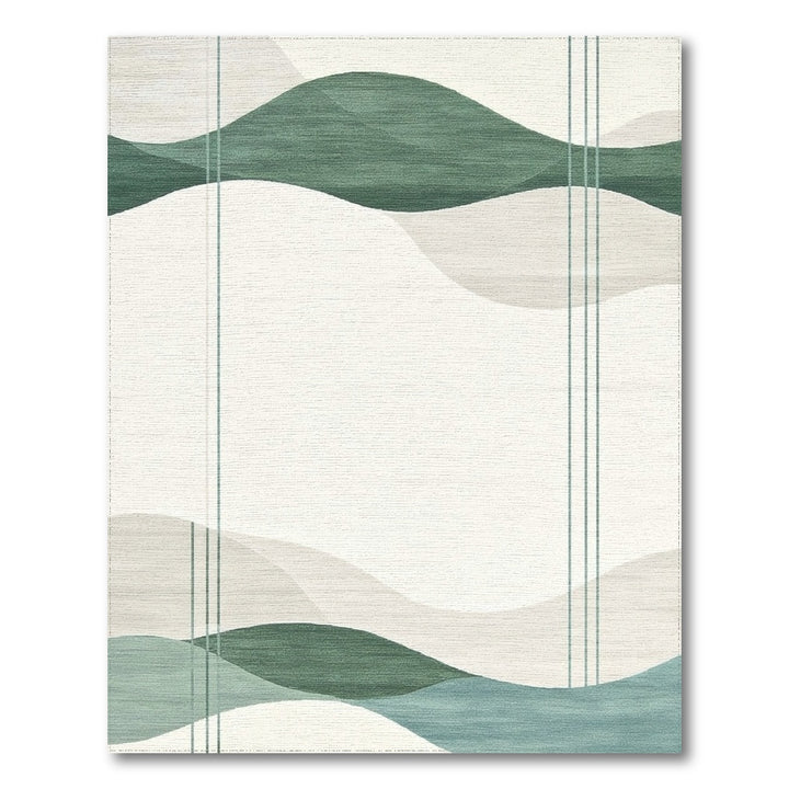 Teal Wave Abstract Area Rug