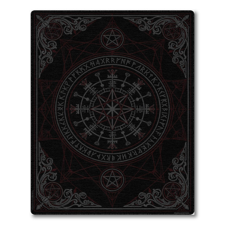 Black and White Mystic Rune Pentagram Area Rug