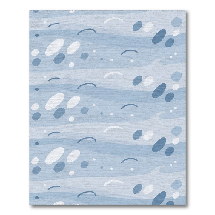 Blue Coastal Wave Pebble Area Rug