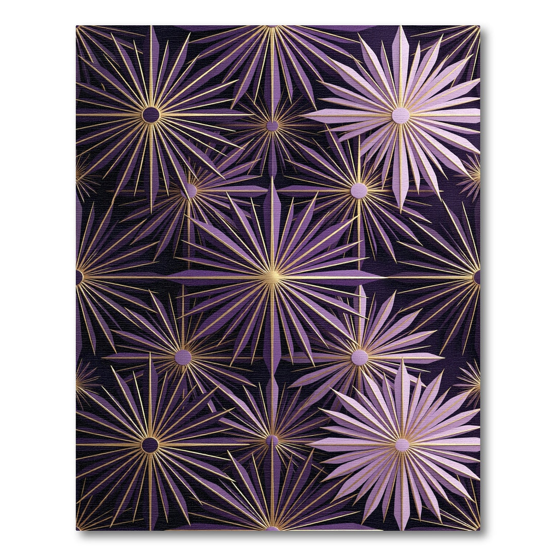 Plum Gold Starburst Radiating Floral Rug