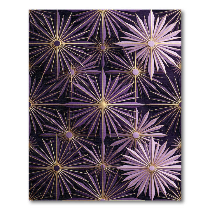 Plum Gold Starburst Radiating Floral Rug
