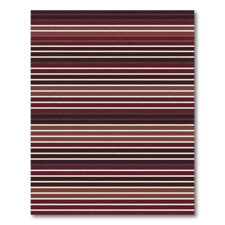 Rich Burgundy Contemporary Stripe Rug