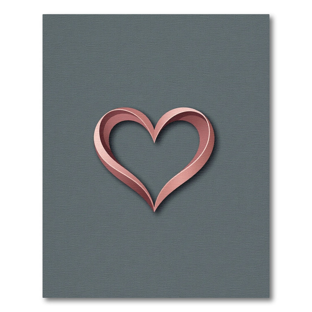 Rose Gold 3D Heart Abstract Rug