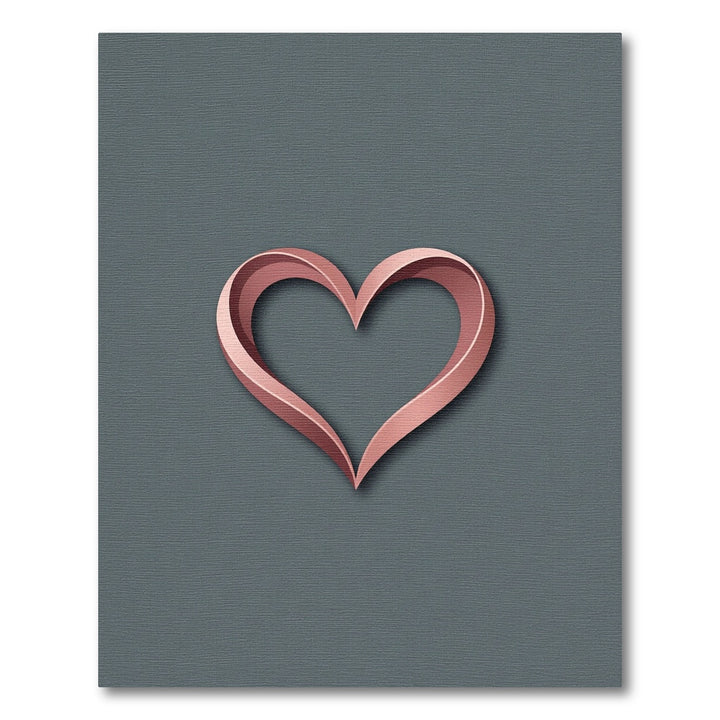 Rose Gold 3D Heart Abstract Rug