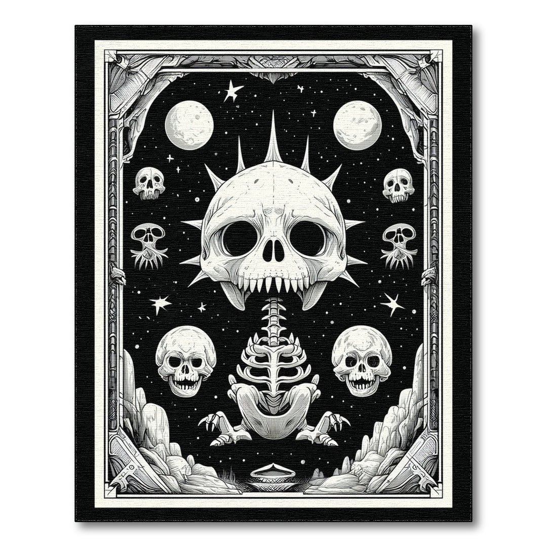Spiked Skull Skeleton Area Rug