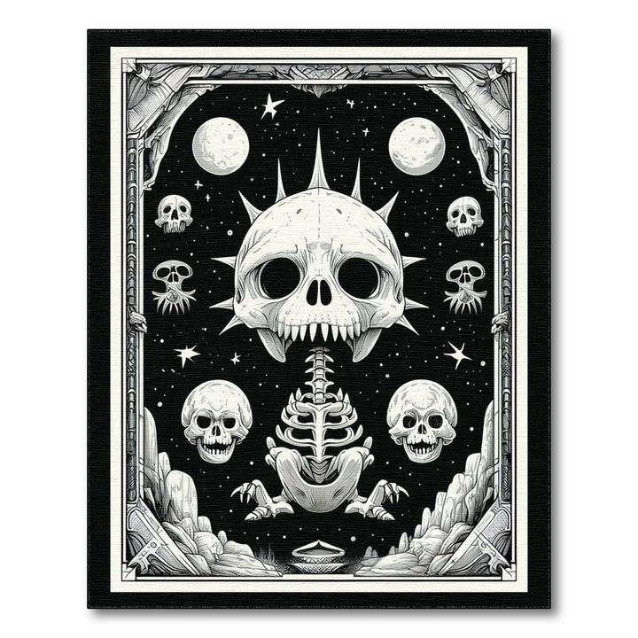Spiked Skull Skeleton Area Rug