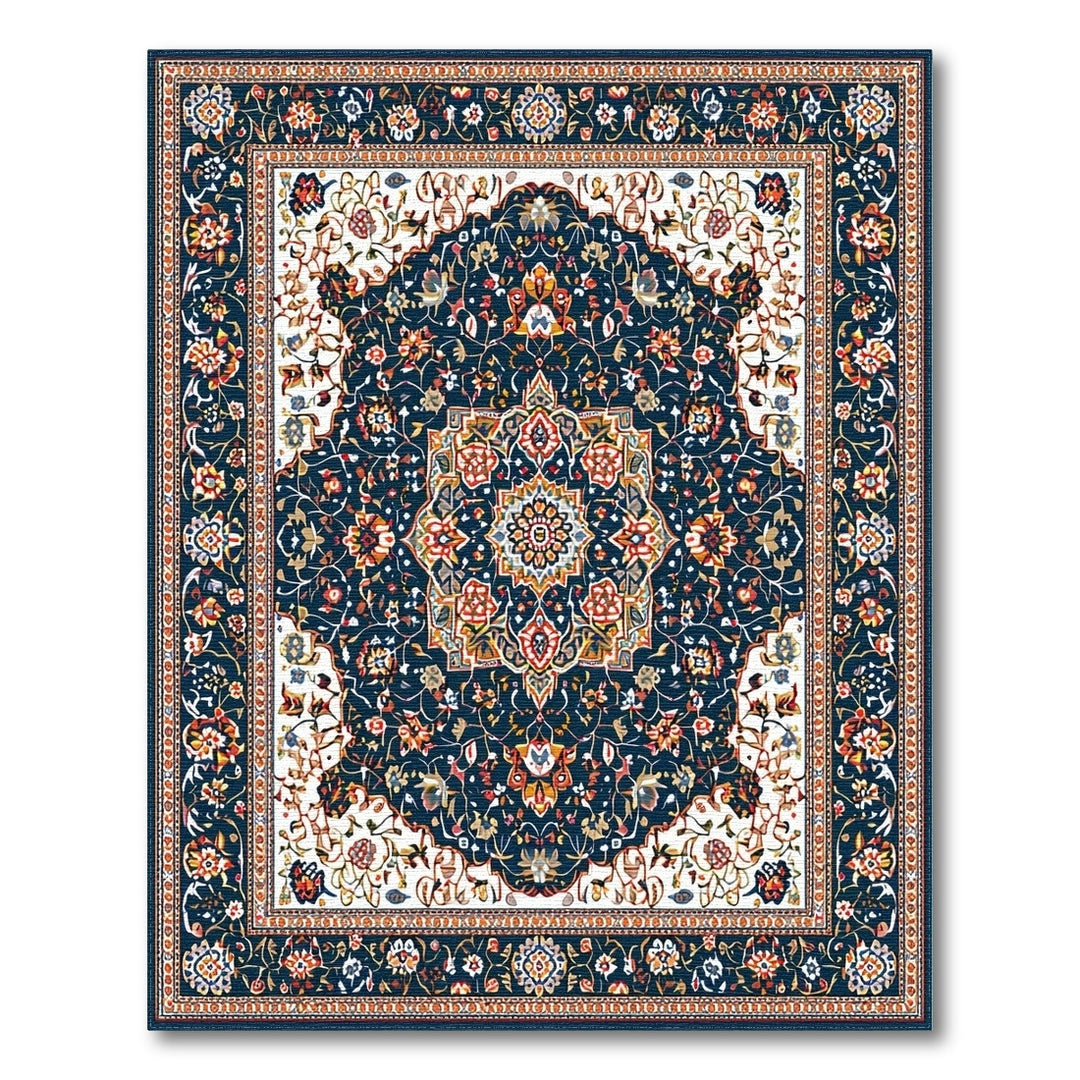 Medallion Navy Blue Persian Floral Medallion Area Rug