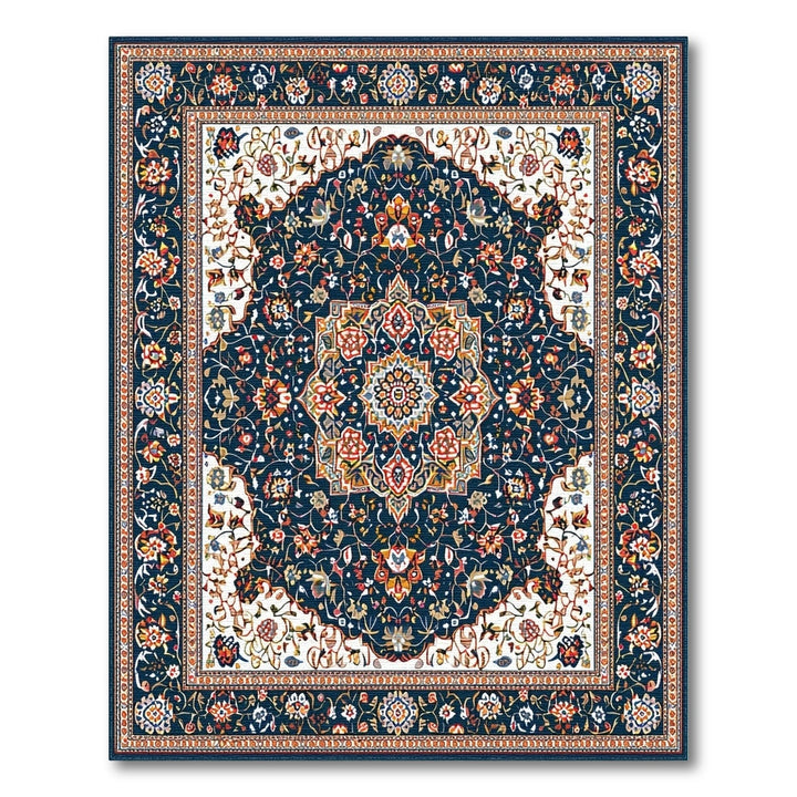 Medallion Navy Blue Persian Floral Medallion Area Rug
