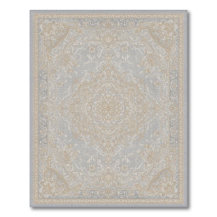 Grey Traditional Persian Grey Persian Medallion Area Rug