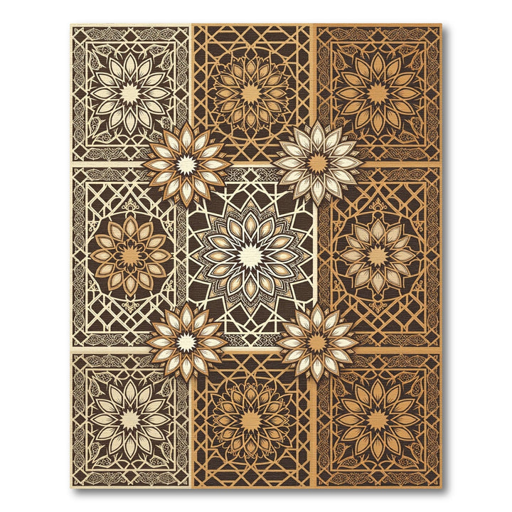 Golden Mandala Geometric Luxury Rug