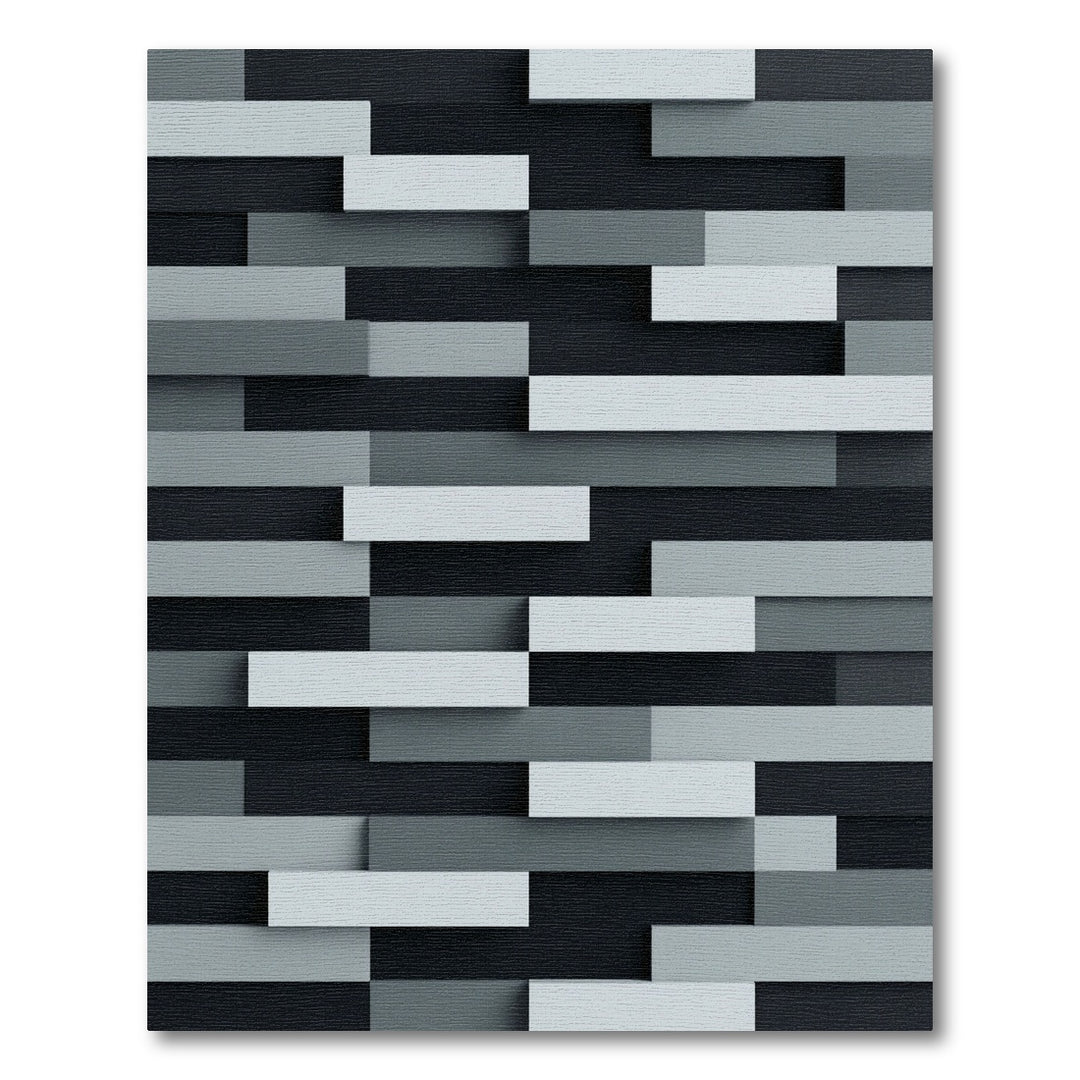 Shades of Gray Geometric Rectangles Rug