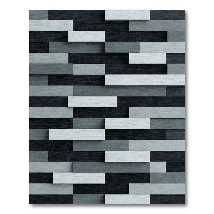 Shades of Gray Geometric Rectangles Rug