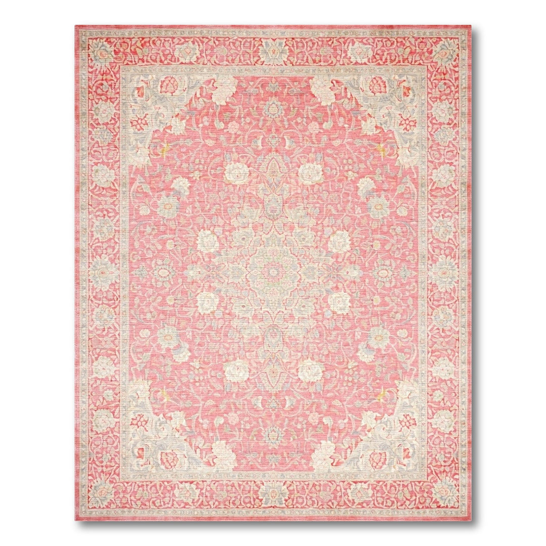 Pink Floral Vintage Area Rug