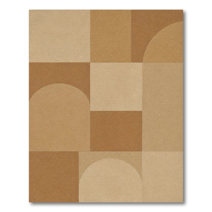 Geometric Brown Tan Area Rug